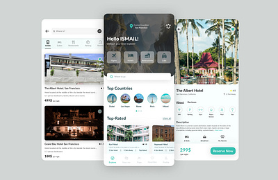 A traveling app design to book hotels, flights and much more. animation branding motion graphics ui