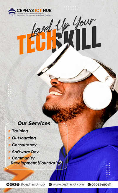 Level Up Your Tech Skill akintunde oluwatimileyin michael branding cephas design flyer graphic design hemarez creativity illustration level up logo skill tech typography vector your