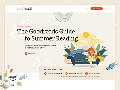 Goodreads - Redesign Landing Page branding design graphic graphic design illustration landing page ui vector