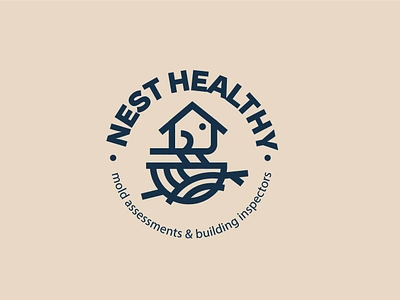 Nest Healthy bird cute eco health home house identity logotype nest