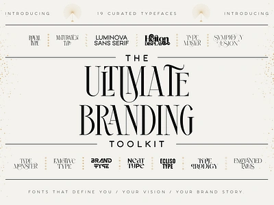 The Ultimate Branding Toolkit alternate glyphs branding collection design graphic design ligatures logo modern premium professional sophisticated stylish toolkit typeface typography