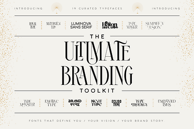 The Ultimate Branding Toolkit alternate glyphs branding collection design graphic design ligatures logo modern premium professional sophisticated stylish toolkit typeface typography