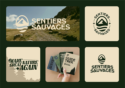 Sentiers Sauvages - Identité visuelle brand identity branding couleurs craft dehors design identité visuelle logo logo nature montagne montagne logo nature outdoor outdoor brand outdoor logo randonné sapin sentiers sauvages trek visual identity