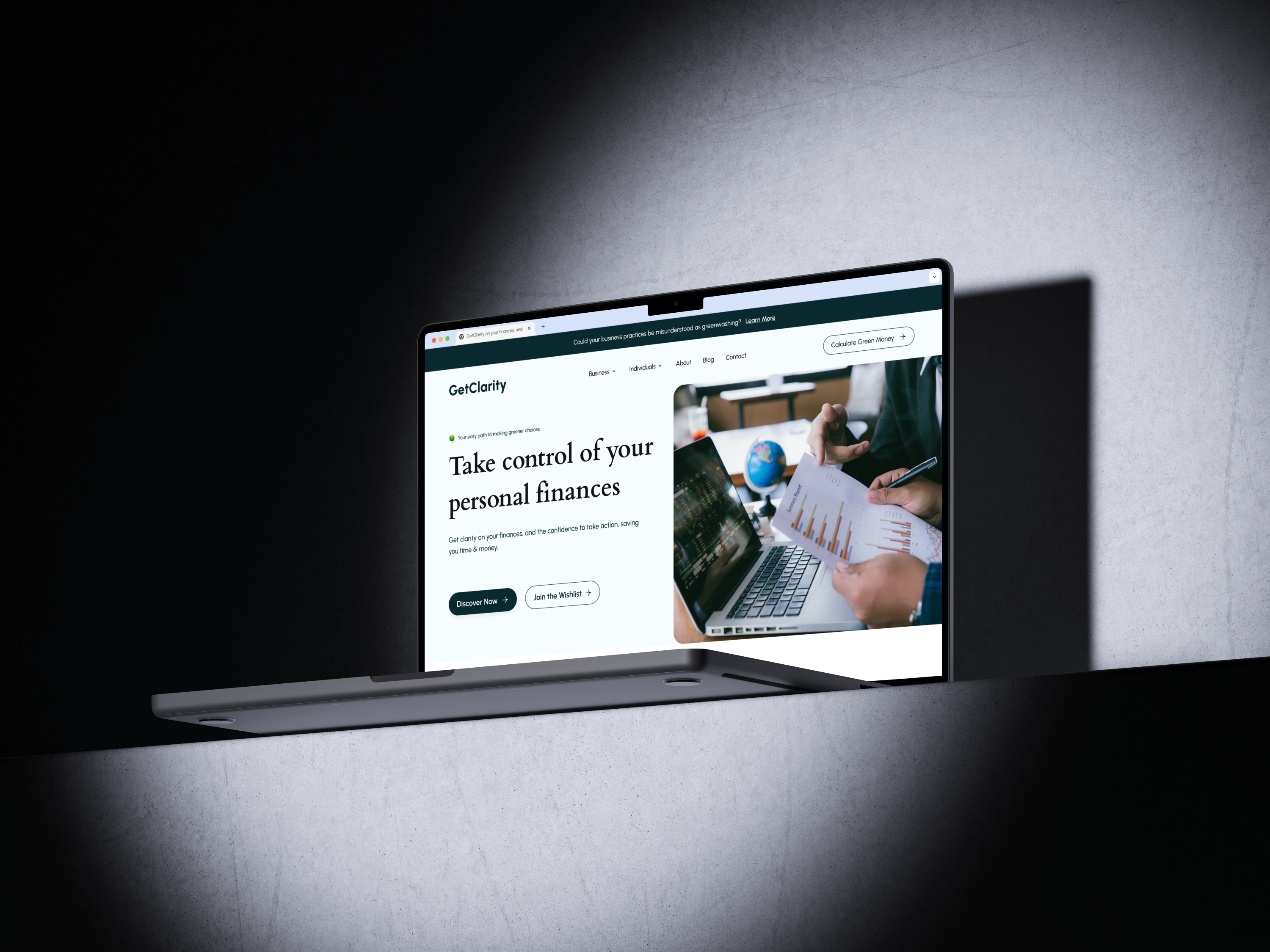 GetClarity - Finance Landing Page bank clean finance landing page minimalist modern money money management saas