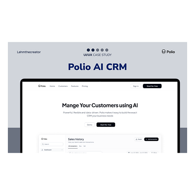 Polio CRM - SaaS Landing design design landing page product design saas saas crm ui ui design uiux web design