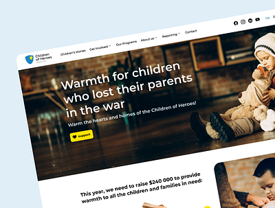 Landing page charity landing page ui web design