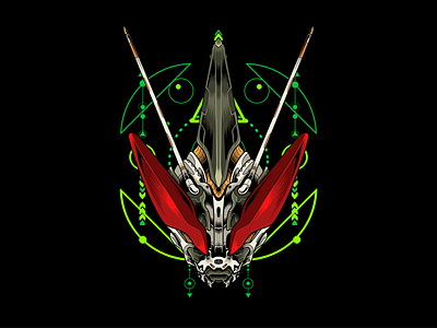 Cyber Praying Mantis apparel artwork brand character design concept art cyber futuristic illustration insect mecha merchandise design