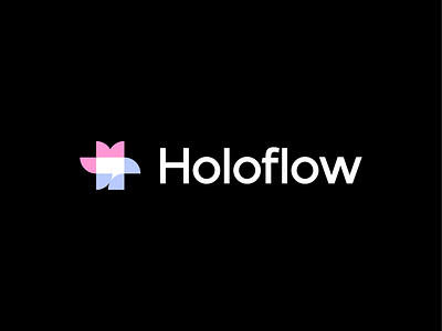 Holoflow Logo ai artificial intelligence branding chat chat icon chat logo chat logos colorful digital flow graphic design logo. message negative space online robot speak talk technology web3