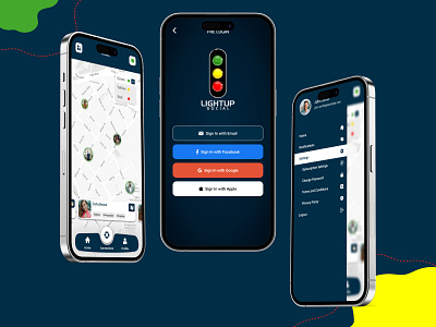 LightUp Social - Social Networking App UI Design app design app development app screen mobile app ui design uiux