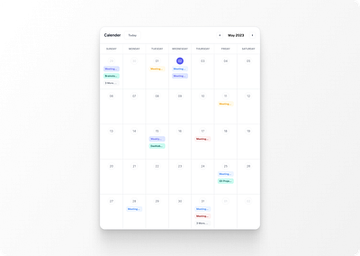 Calendar Component agency branding calender component design freelance graphic design product ui useexperience ux