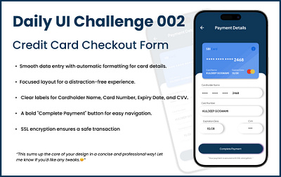 Challenge 002: Credit Card Checkout Form Design | Daily UI Chall autoformatting checkoutdesign cleanui creditcardform dailyui formdesign minimaldesign mobiledesign paymentgateway responsivedesign securepayment uichallenge uiux uxdesign webdesign