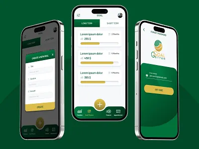 Goal Getter - Productivity App UI Design app design app development app screen mobile app ui ui design