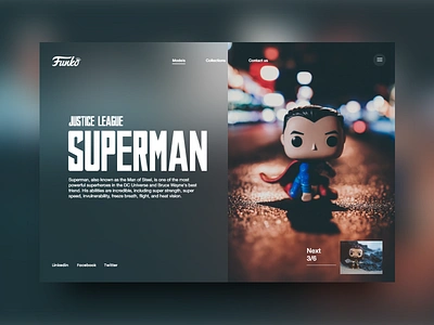 Justice league Funko #3 dc dccomics design justiceleague superman ui uidesign