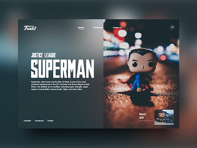 Justice league Funko #3 dc dccomics justiceleague superman ui uidesign