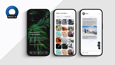 Mobius - Mobile, Native & PWA Template (bubble.io) bubble bubble.io design graphic design mobile mobile app native native app no code template ui ux