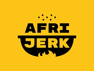 Afrijerk logo africa branding caribbean catering dish food fusion heat logo restaurant venture