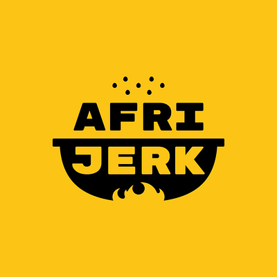 Afrijerk logo africa branding caribbean catering dish food fusion heat logo restaurant venture