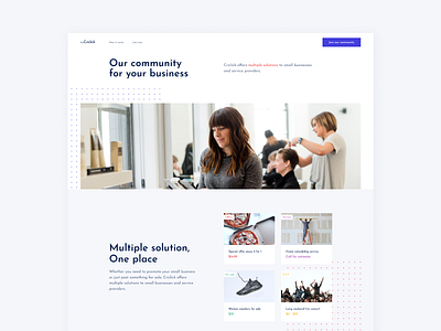 the Criclick | online Business Directory bussiness community design concept grey landing local businesses potential customers promote services ui