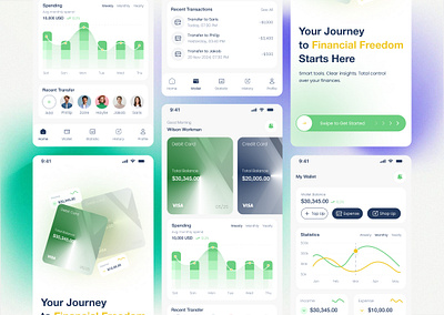 Fintech Mobile App Design finance app design fintech app fintech app ui fintech mobile app fintech startup app personal finance app ui ux user interface wallet app design