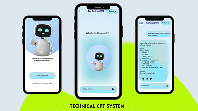 Technical GPT System UI animation chatbotui chatwithai gpt graphic design robot ui