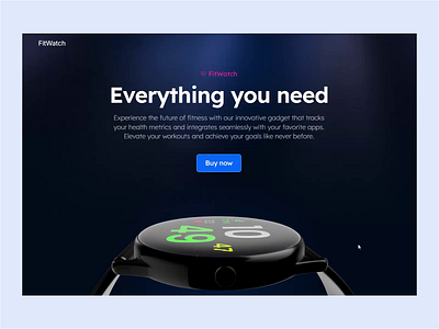 Smart Watch - hero section 3d animation spline ui web design