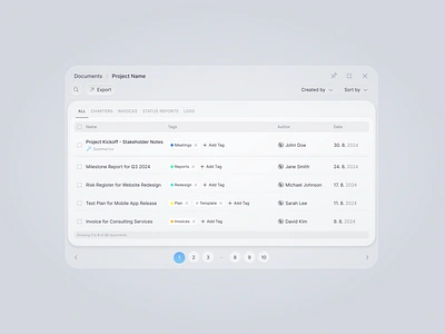 Document Overview UI for AI Project Management Tool ai app app design artificial intelligence clean glass glassmorphism minimal neomorphism typography ui ui