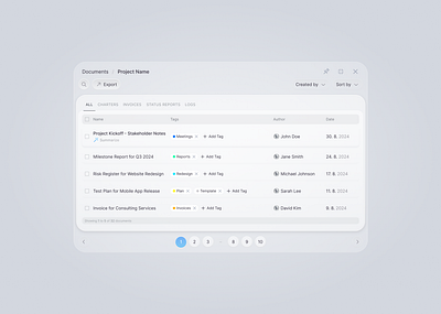 Document Overview UI for AI Project Management Tool ai app app design artificial intelligence clean glass glassmorphism minimal neomorphism typography ui ui