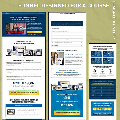 A FUNNEL DESIGNED FOR AN ONLINE COURSE 3d branding clickfunnel dashboard designer funnel gohighlevel graphic design landing page logo motion graphics online course ui user experience web design