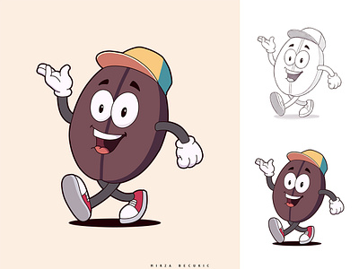 Coffee Bean Mascot branding cartoon cartoon character cartoon style design graphic design illustration mascot mascot design vector