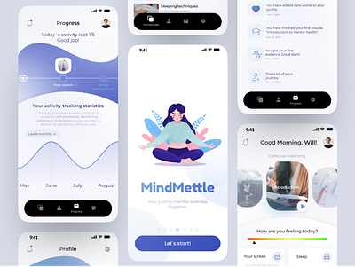 MindMettle | Your Mental Health Map | Mental Health Mobile App app app design inspiration design mental health app mobile app design mobileapp self care app ui uiux ux