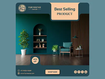 Furniture Product Banner design figma furniture graphic design product banner social media post uiux