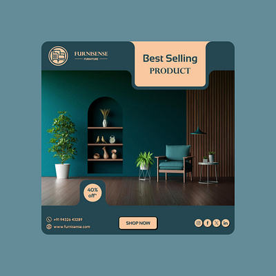 Furniture Product Banner design figma furniture graphic design product banner social media post uiux