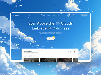 Hero Section Design - Mental Wellness Platform calm design hero section landing page mental mentalwellness wellness yoga