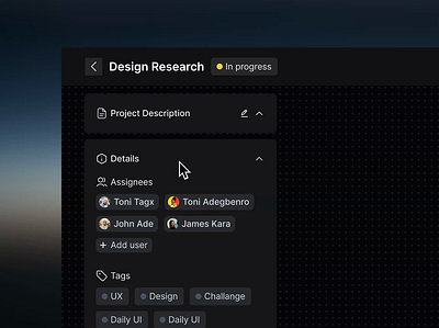 Rename feature Interaction animated animation app dark design figma interaction interaction design minimal motion prototype rename ui ux