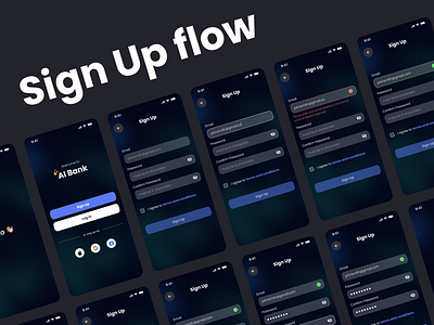 Sign Up flow app bank belarus design signin signup ui ux