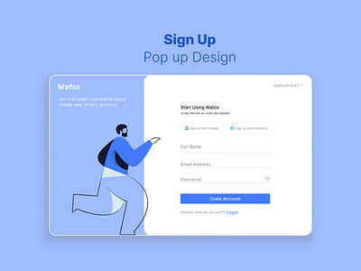 Sign up Pop up Design figma sign up uiux website design