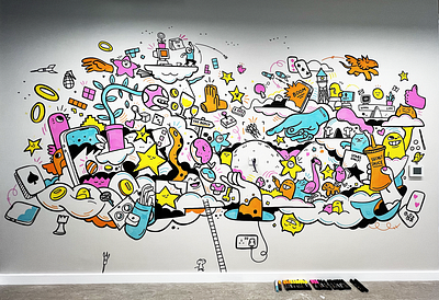 ForthStar Games Office Mural no.1 [UK] illustration mural painting