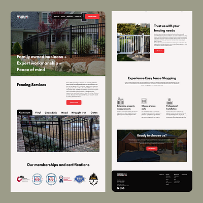 Fence Company Landing page redesign landingpage ui ui design uiux webdesign