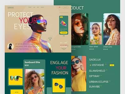 E-commerce sunglass webesite 3d animation branding e commerce e commerce webesite graphic design logo motion graphics product design sunglass sunglass landing page sunglass webesite ui uiux