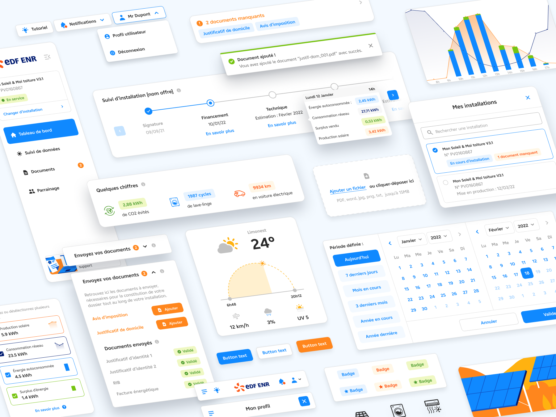 Example of EDF ENR — Solar Panels UI