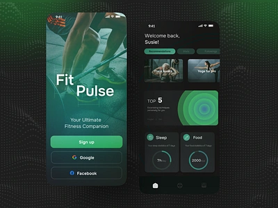 FitPulse | Fitness Training Tracker | Fitness Mobile App UI app design fitness mobile app health app mobile mobile app mobile design mobile ui ui uiux uiuxdesign web design