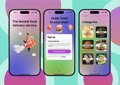 Simple Food Delivery App UI design app design food food delivery app ui uiux ux