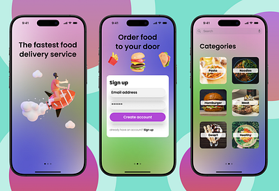 Simple Food Delivery App UI design app design food food delivery app ui uiux ux