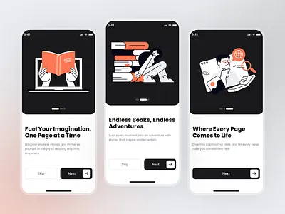 Book Reading - onboarding screen app app design book reading onboarding screen figma mobile app onboarding ui ux