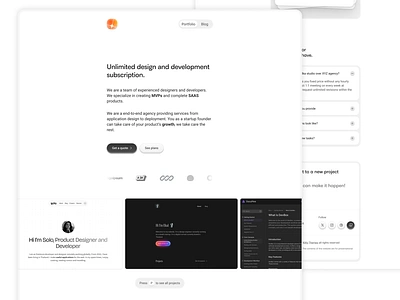 Ulka Studio - Agency website landing page agency landing page agency website landing page minimal landing page neumorphic ui neumorphism studio website subscription agency landing page ui web design