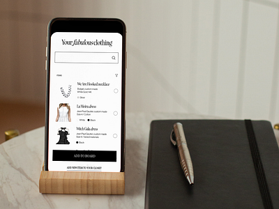 Mobile design for fashion app app appdesign closetapp mobileapp ui ux uxui uxuidesign