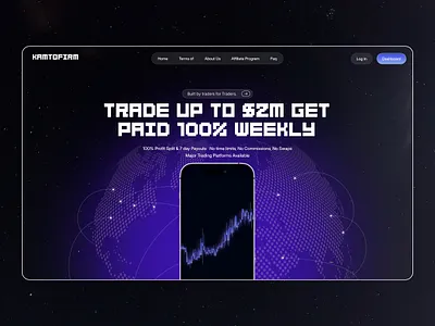 Crypto prop firm Website animation blockchain crypto trading cryptocurrency design fintech graphic design landing landing page money motion graphics platform ui ux web design website