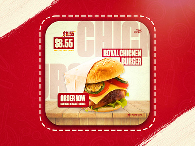 Modern Social Media Poster Design For Fast-Food Brand! 3d animation fast food promotion design graphic design logo motion graphics ui