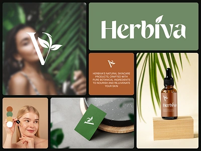 Herbiva- Skincare Branding beauty beauty brand beauty brand design braanding design brand design glossy glowing natural natural beauty brand pure skincare skincare branding ui