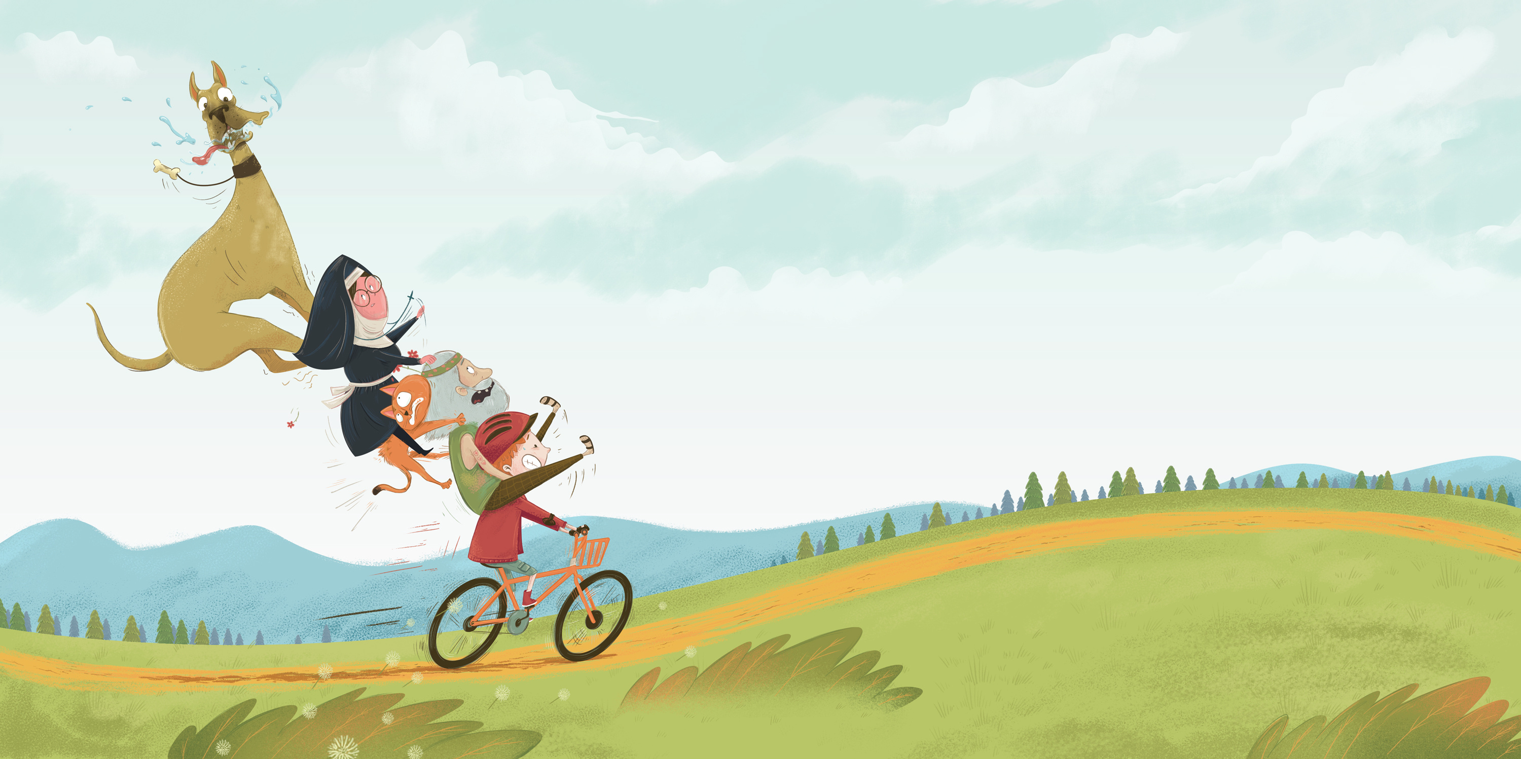 the hitchers bike caceres canada childrens book childrens illustrator colombia diego digital illustration editorial illustration illustrator